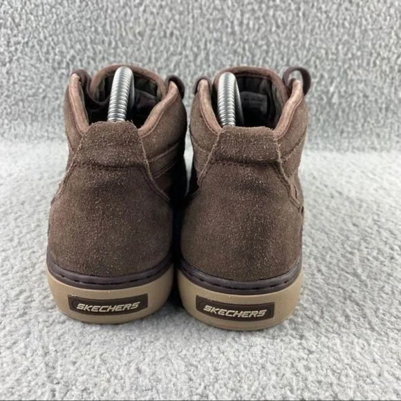 NEW SKECHERS GEL INFUSED Memory Foam Hi Top Shoe Suede Sneaker Mens Size 7 Brown - Picture 5 of 13